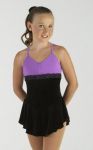 Black Velvet & Orchid (purple) with lace empire waist skating dress